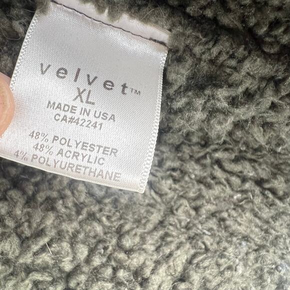 VELVET Anthropologie Faux Sheerling Charcoal Gray Zip Up Jacket SZ XL EUC - Picture 9 of 10